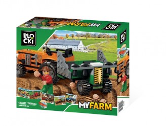 Конструктор Трактор с сеялками Blocki MyFarm Трактор с навесной сеялкой