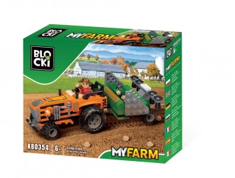 Set de constructie Tractor cu semanatoare Blocki MyFarm Tractor with mounted seeder