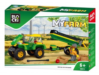 Set de constructie Tractor cu remorca Blocki MyFarm Tractor with a trailer