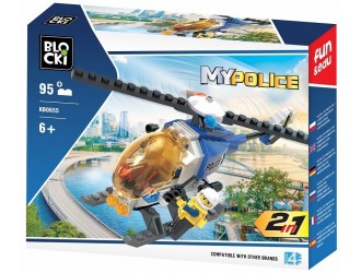 Set de constructie 2in1 Elicopter 95 el. Blocki MyPolice