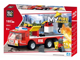 Set de constructie Masina de Pompieri 188 el. Blocki MyFireBrigade