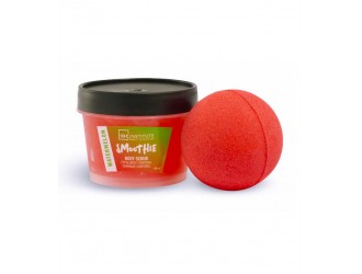 Set baie mini smoothie body scrub si bomba de baie cu aroma de pepene rosu IDC INSTITUTE 95ml