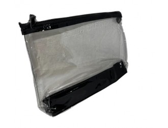 Gentuta transparenta pentru calatorie PVC 29x18cm cu fermoar alb sau negru