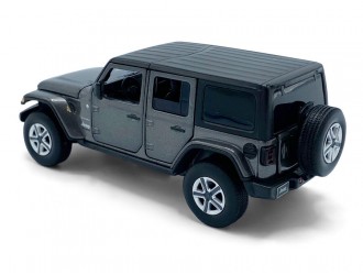 Jeep Wrangler Sahara модель автомобиля, 1:32, Серый активное рулевое управление - передние колеса, подвеска, свет и звук