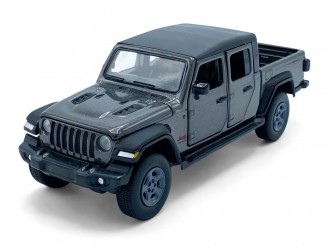 Jeep Gladiator модель автомобиля, 1:32, Серый активное рулевое управление - передние колеса, подвеска, свет и звук