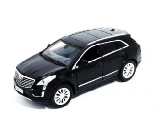 Macheta auto Cadillac XT5, 1:32, Black directie activa roti fata, suspensii, lumini si sunet