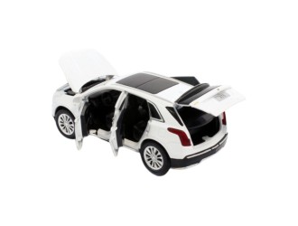 Macheta auto Cadillac XT5, 1:32, White directie activa roti fata, suspensii, lumini si sunet