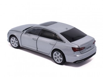 Audi A6 модель автомобиля, 1:32, Серебро активное рулевое управление - передние колеса, подвеска, свет и звук