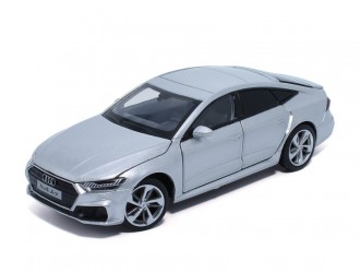 Macheta auto Audi A7, 1:32, Silver directie activa roti fata, suspensii, lumini si sunet