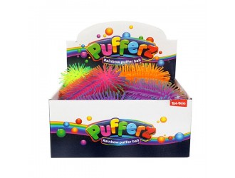 Игрушка эластичная Радужная гусеница с мягкими шипами 15см Pufferz