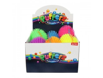 Эластичная игрушка с мягкими шипами Регби 14см Pufferz разных цветов