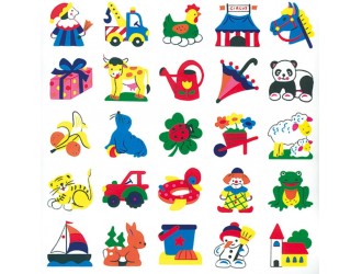 Autocolante din hartie, 25 bucati pe foaie, diverse imagini