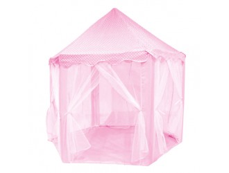 Cort Castel cu perdele, roz, 120x140x140 cm
