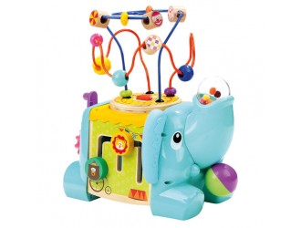 Cub din lemn multifunctional cu activitati Elefant