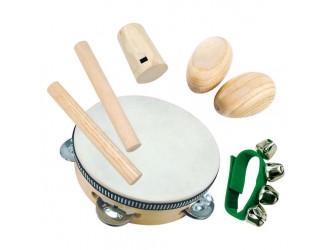 Set 6 instrumente muzicale din lemn Mini Orchestra