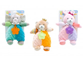 Jucarie de plus zornaitoare cu element dentitie 19cm Urs/Elefant/Iepure 25553