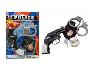 Set de politie pentru copii Unika Police Force, cu pistol, catuse, insigna
