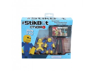 Set de joaca Suport pt telefon cu 2 figurine robot cu ventuze Stikbot