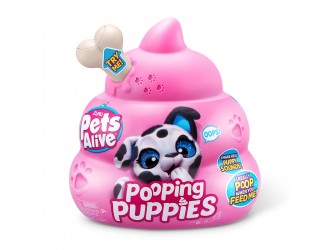 Jucarie de plus surpriza Catelus Interactiv Pets Alive Pooping Puppies