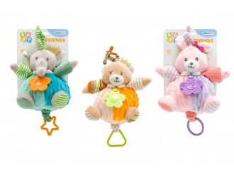Jucarie muzicala de plus cu element dentitie Animalut 20cm 3 tipuri
