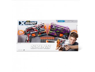 Набор из 2-х бластеров X-SHOT SKINS FLUX, ZURU, 16 патронов