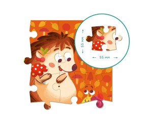 Пазл 2 в 1 Ежик 16 эл. + раскраска, Dodo