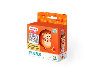 Пазл 2 в 1 Ежик 16 эл. + раскраска, Dodo