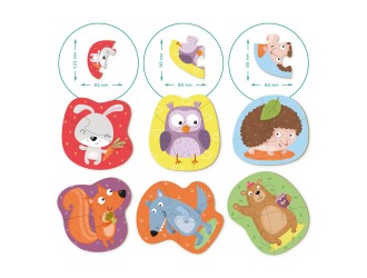 Пазл 6 в 1, 2-3-4 элементы Лесные животные, Dodo