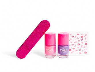 Набор для ногтей 2 лака, пилочка и наклейки Pretty Girls Nails Art Magic Studio