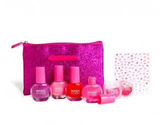 Набор для ногтей 4 лака, наклейки, блёстки и сумочка Pretty Girls Nails Art Magic Studio