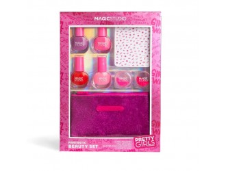 Набор для ногтей 4 лака, наклейки, блёстки и сумочка Pretty Girls Nails Art Magic Studio