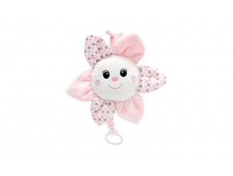 Jucarie de plus cu sunete Floare roz/albastra 28 cm