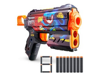 Пистолет X-Shot Skins Flux, 8 патроны, Poppy Playtime, Toony