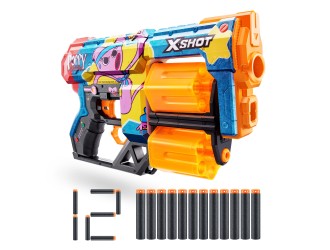 Пистолет X-Shot Skins Dread, 12 патроны, Poppy Playtime, Kissy