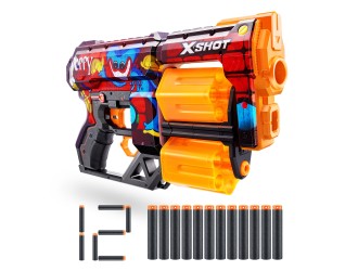Пистолет X-Shot Skins Dread, 12 патроны, Poppy Playtime, Toony