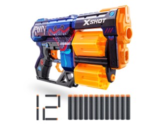 Пистолет X-Shot Skins Dread, 12 патроны, Poppy Playtime, Jumpscare