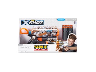 Пистолет X-Shot Skins Flux, Sonic, Retro, 8 патроны