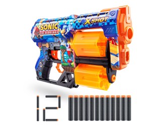 Бластер X-Shot Skins Dread, Sonic, Mega, 12 патроны