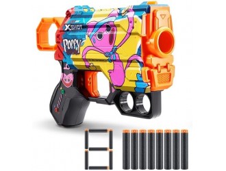 Пистолет X-Shot Skins Menace, Poppy Playtime, Kissy, 8 патроны