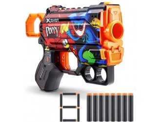 Пистолет X-Shot Skins Menace, Poppy Playtime, Toony, 8 патроны
