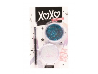 Блестки для волос и тела с кистью Casuelle XOXO 2 типа