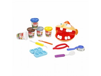 Набор пасты для лепки Happy Teeth, Crafy Fun Dough 5х50 гр. 7 аксессуаров