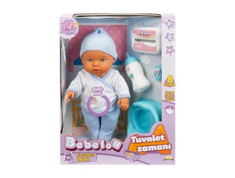 Кукла Bebelou 35 см, Dollz n More, Toilet Time, с функциями, звуками и аксессуарами, 2 вида розовый/синий