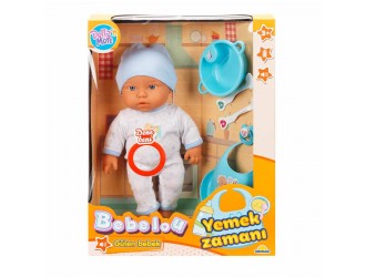 Кукла Bebelou 35 см, Dollz n More, Lunch Time, сo звуками и аксессуарами, 2 вида розовый/синий