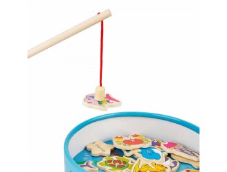 Деревянная игра Магнитная рыбалка в круглой коробке 22,5 х 6,2 см