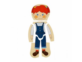 Набор деревянных пазлов Тело человека 4х7 эл. 14,5 х 2 х 30 см. Woody