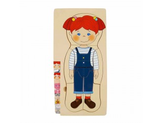 Set puzzle din lemn Corpul Uman 4x7 el.  14,5 x 2 x 30 cm Woody