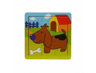 Деревянный пазл Питомец 9 эл. 15 x 15 см разные типы 130062A/D/E Woody