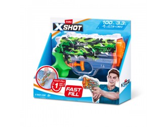 Pistol cu apa Jungle Camo Fast Fill, Skins Nano, X-Shot, Zuru