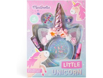 Set accesorii si gloss buze Hair & Beauty Little Unicorn Martinelia